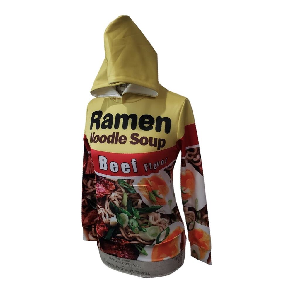 Newcosplay Ramen Noodle Soup Beef Flavored Kangaroo Pouch Hooded Sweater